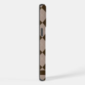 カスタマイズ可能な紫色の灰色の茶色のパタアーガイルーン iPhoneケース (右側面)