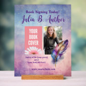 カスタマイズ可能な紫色の羽毛本の署名イベントSig アクリルサイン (ニュートラル)