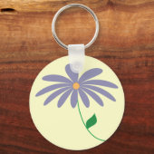 カスタマイズ可能な紫色の花漫画キーチェーン キーホルダー (正面)