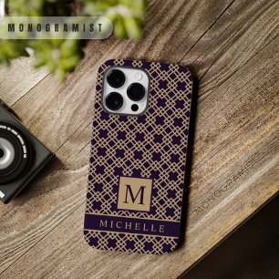 カスタマイズ可能な紫色の茶色の四角いボックスジオメトリ Case-Mate iPhone 14 PRO MAXケース