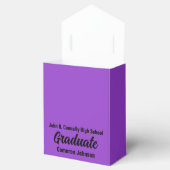 カスタマイズ可能な紫色の黒の卒業パーティー フェイバーボックス (オープン)