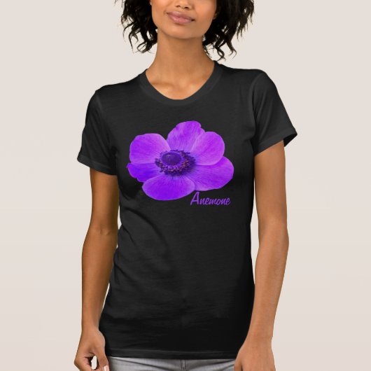 カスタマイズ可能な紫色のAnemone Flower T Shirt Tシャツ (正面)