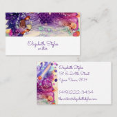 カスタマイズ可能な紫銀河系アルコールインク  名刺 (正面/裏面)