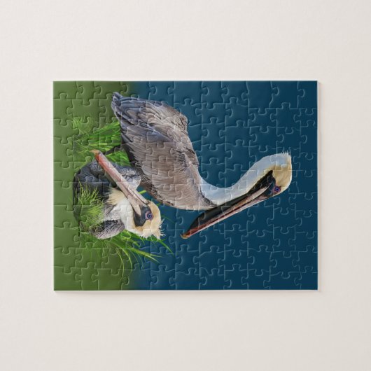 カスタマイズ可能な組のブラウンのペリカン ジグソーパズル (横)