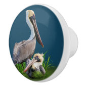 カスタマイズ可能な組のブラウンのペリカン セラミックノブ (右)