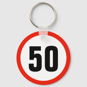 カスタマイズ可能な経過時間制限標識50番目の誕生日 キーホルダー