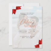 カスタマイズ可能な結婚クリスマスの写真招待状 招待状 (正面)