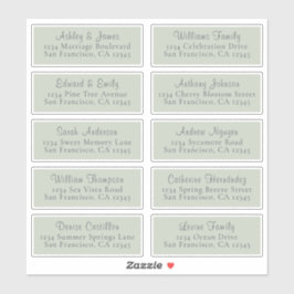 カスタマイズ可能な結婚グリーンのゲスト住所 シール