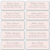 カスタマイズ可能な結婚ピンクのゲスト住所 シール (正面)