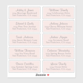 カスタマイズ可能な結婚ピンクのゲスト住所 シール