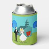 カスタマイズ可能な結婚レトロのカップルクーラーボックス 缶クーラー (缶正面)