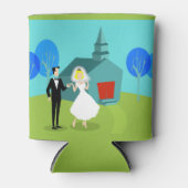 カスタマイズ可能な結婚レトロのカップルクーラーボックス 缶クーラー (正面)