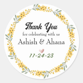 カスタマイズ可能な結婚式の引き出物スタンプ ラウンドシール