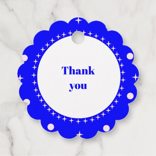 カスタマイズ可能な結婚式の引き出物ラベル フェイバータグ (裏面)