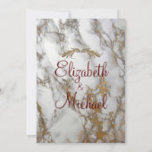 カスタマイズ可能な結婚式の招待状 大理石 偽の金 招待状 (裏面)