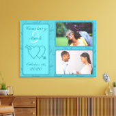 カスタマイズ可能な結婚式の日の写真の日付キャンバスアート キャンバスプリント (インサイチュ (リビング))