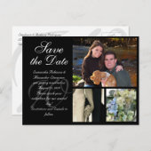 カスタマイズ可能な結婚式の日付カードの保存3写真 案内ポストカード (正面/裏面)