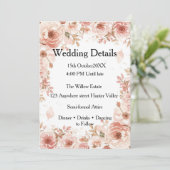 カスタマイズ可能な結婚式の詳細カード - エレガント 招待状 (スタンド正面)