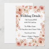 カスタマイズ可能な結婚式の詳細カード - エレガント 招待状 (正面/裏面)