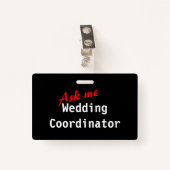 カスタマイズ可能な結婚式の調整者のバッジ バッジ (正面クリップ)