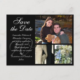 カスタマイズ可能な結婚式のSave the Dateカード 3枚の写真 案内ポストカード
