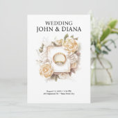 カスタマイズ可能な結婚式招待状とリングや輪 招待状 (スタンド正面)