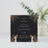 カスタマイズ可能な結婚式招待状のレイアウト セーブザデート (スタンド正面)