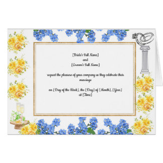 カスタマイズ可能な結婚式招待状カード4面