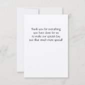 カスタマイズ可能な結婚式招待状セットは感謝していしています サンキューカード (裏面)