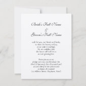 カスタマイズ可能な結婚式招待状セット 招待状 (裏面)