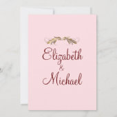 カスタマイズ可能な結婚式招待状ピンクフェイク金ゴールド 招待状 (裏面)