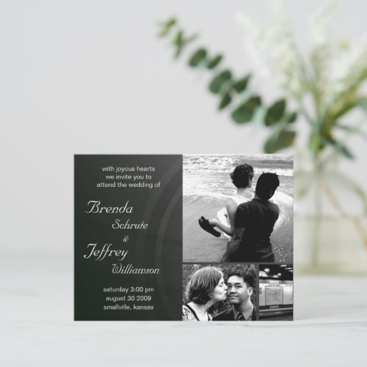 カスタマイズ可能な結婚式招待状写真イメージ インビテーションポストカード (スタンド正面)