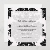 カスタマイズ可能な結婚式招待状::ダマスク 招待状 (正面/裏面)