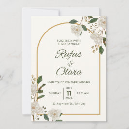 カスタマイズ可能な結婚式招待状(フローラアクセント) 招待状