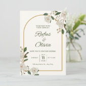 カスタマイズ可能な結婚式招待状(フローラアクセント) 招待状 (スタンド正面)