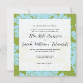 カスタマイズ可能な結婚式招待状:: DAMASK 招待状 (正面)