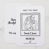 カスタマイズ可能な結婚式日程お知らせ 新郎新婦 セーブザデート (正面/裏面)