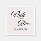 カスタマイズ可能な結婚式、婚約- BLACK Color スタンダードカクテルナプキン (正面)