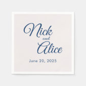 カスタマイズ可能な結婚式、婚約- BLUE Color スタンダードカクテルナプキン (正面)