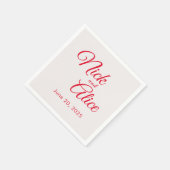 カスタマイズ可能な結婚式、婚約- RED Color スタンダードカクテルナプキン (角)