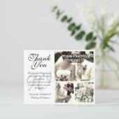 カスタマイズ可能な結婚白のサンキューカード3枚の写真 ポストカード (スタンド正面)