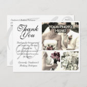 カスタマイズ可能な結婚白のサンキューカード3枚の写真 ポストカード (正面/裏面)