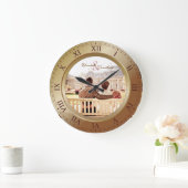 カスタマイズ可能な結婚記念日の青銅の写真 ラージ壁時計 (ホーム)