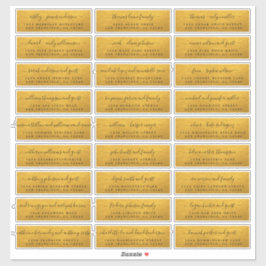 カスタマイズ可能な結婚金ゴールドのゲスト住所 シール