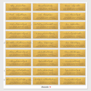 カスタマイズ可能な結婚金ゴールドのゲスト住所 シール