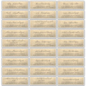 カスタマイズ可能な結婚金ゴールドのゲスト住所 シール (正面)