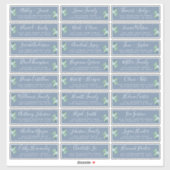 カスタマイズ可能な結婚青のゲスト住所 シール (シート)