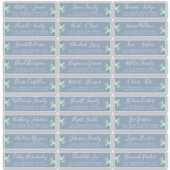 カスタマイズ可能な結婚青のゲスト住所 シール (正面)