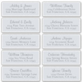 カスタマイズ可能な結婚青のゲスト住所 シール (正面)