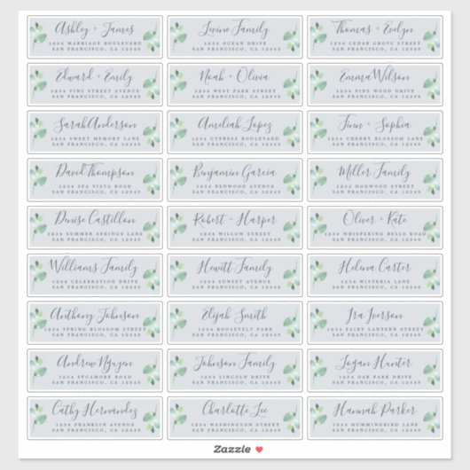 カスタマイズ可能な結婚青のゲスト住所 シール (シート)